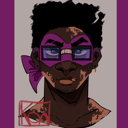 a fully rendered piece of my humanized version of donnie from the teenage mutant ninja turtles