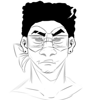 a fully rendered piece of my humanized version of donnie from the teenage mutant ninja turtles